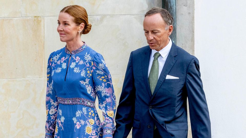 Петер Херинг с супругой Кэролайн на крещении принца Винсента и принцессы Йозефины