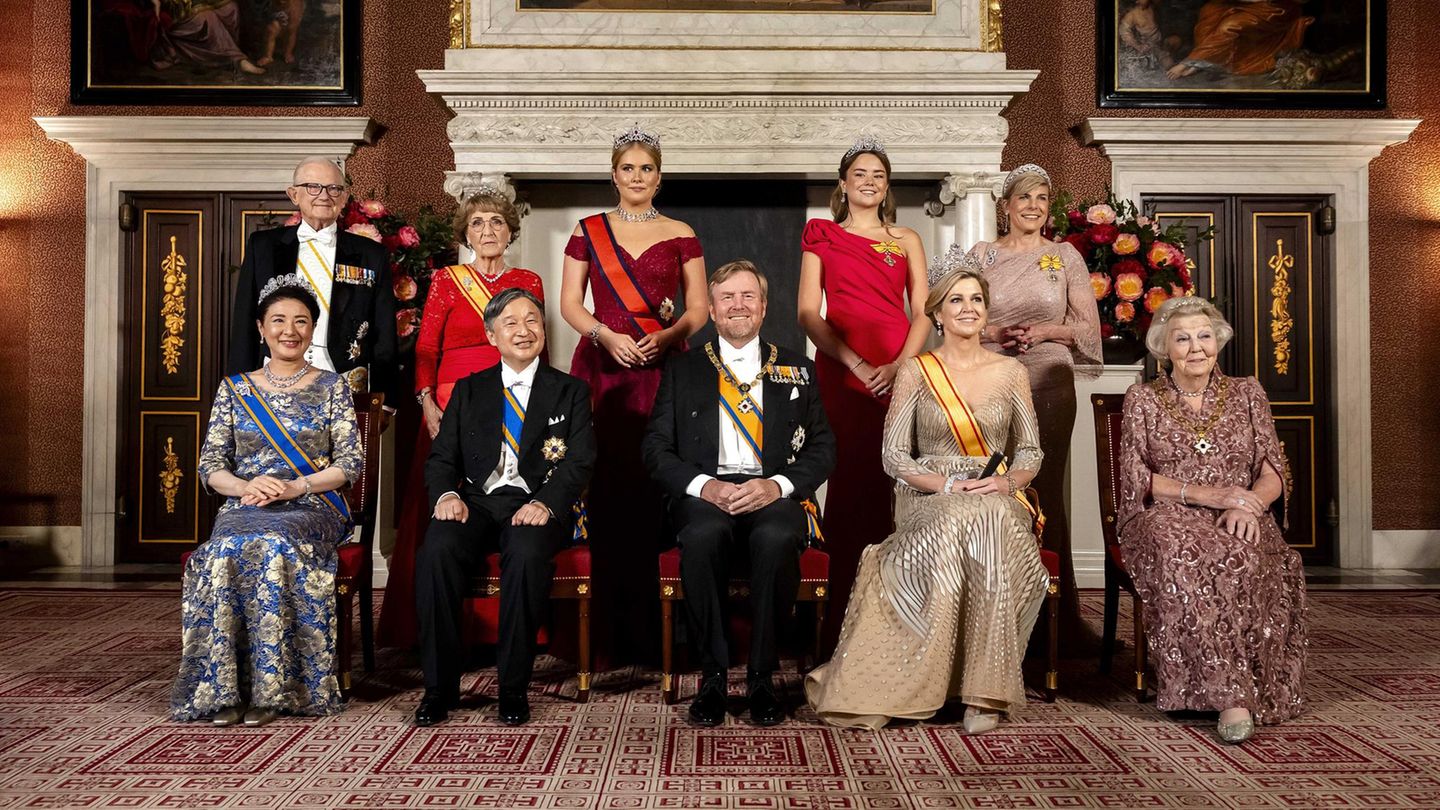 Royals auf Reisen: Auftakt des Staatsbanketts mit Máxima, Amalia + Co.